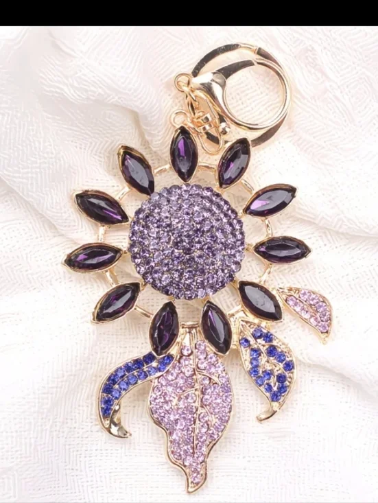 Beautiful Flower Bag Charm/ Keychain NEW - Picture 5 of 15